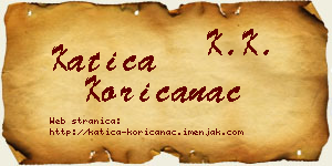 Katica Korićanac vizit kartica